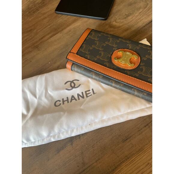 NWOT Designer C Brown & Gold Monogram Extra Storage Fashion Wallet - Picture 6 of 6